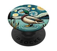 Anatra Mallard Hunter Caccia - Van Gogh Starry Night Style PopSockets PopGrip Adesivo
