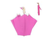 Anatra Ombrello Cartoon Ombrello Pieghevole Manico In Legno Ombrello Compatto Ombrelli Da Viaggio, Rosso rosato, taglia unica