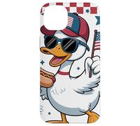Anatra Patriottica Occhiali Damier Parata 4 Luglio Parade Custodia per iPhone 14 Plus