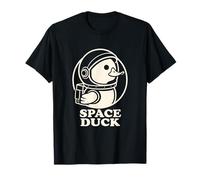Anatra Spaziale Astronauta Divertente Animale Fantascienza Design Maglietta