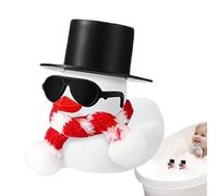 Anatra squeaky gialla, anatra di gomma natalizia, anatra di gomma decorazioni per auto con occhiali da sole cappelli e sciarpe | Piccola vasca da bagno anatre gialle, giocattolo anatra per bambini