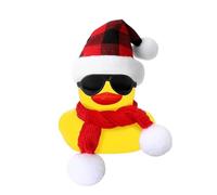 Anatra Squeaky Gialla - Anatra Di Gomma Natalizia Da 5,4x4,5 Cm Con Cappelli E Sciarpe Per Occhiali Da Sole | Paperelle Di Gomma Cigolanti Galleggianti, Paperelle Di Gomma Cigolanti Galleggianti, Deco
