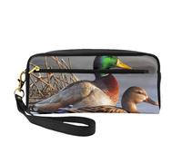 Anatra sulla pittura ad acqua, Borsa per il trucco Borsa per cosmetici Borsa da viaggio portatile da toilette Astuccio in pelle per donne e ragazze