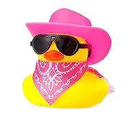 Anatre Da Cowboy - Anatre Bagno In Gomma per Bambini - Paperella con Cappello, Sciarpa Occhiali Da Sole Feste Di Compleanno,Spiaggia E Auto Decorazione Del Cruscotto,Riempitivi per Sacchetti Regalo