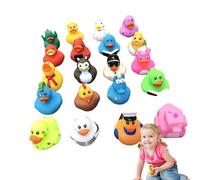 Anatre di gomma assortite - Simpatiche figure di anatre colorate e creative, intrattenimento portatile | Graziose decorazioni per anatre di gomma per feste di compleanno, giochi in piscina, eventi in