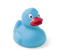 Anatroccia in gomma bagno in divertenti disegni. Resistente all'acqua e allo sporco, ideale per il bagno del bambino, a partire da 6 mesi. (anatroccolo blu)