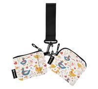 Anatroccolo arte francese San Valentino colorato portamonete da donna titolare della carta carino moda portamonete cambio titolare con cinturino da polso per le signore 2 pezzi tarjeteros para Mujer