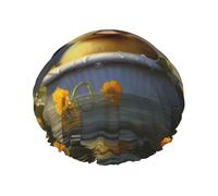 Anatroccolo nella vasca da bagno Cuffia da a da donna a doppio strato, riutilizzabile, di grandi dimensioni, adatta a tutte le lunghezze di capelli, adatta per ragazze, spa e uso domestico nei saloni