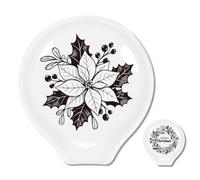 ANATTASOUL 2Pcs Porta Mestoli Da Cucina, Poggia Mestolo Cucina, Poggiamestoli Ceramica, Porta Utensili Poggiamestolo In Ceramica, Lavabile In Lavastoviglie(Corona Di Stella Di Natale)