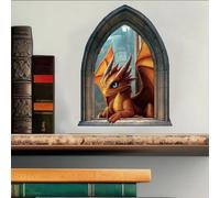 ANATTASOUL 3D e da Davanzali e Drago Adesivo Murale Wall Stickers Adesivi Murali Decorazione interni Wall Sticker Adesivo da Muro per Camera da Letto Soggiorno TV Sfondo