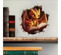 ANATTASOUL 3D e Drago Adesivo Murale Wall Stickers Adesivi Murali Decorazione interni Wall Sticker Adesivo da Muro per Camera da Letto Soggiorno TV Sfondo