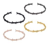 ANATTASOUL 4 PZ 4 Colori Gotico Filo spinato Bracciale Uomo Regolabile Barb Wire Bracciale Polsino Punk Brambles Catena Bracciale Filo Aperto Bracciale Gioielli Viking Braccialetti Regali di Natale
