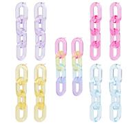 ANATTASOUL 5 paia di orecchini a clip in acrilico a catena a catena con orecchini a catena cava eleganti orecchini pendenti retrò per le donne, Acrilico
