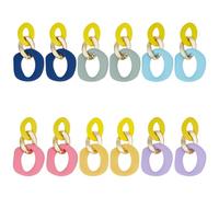 ANATTASOUL 6 paia di orecchini a catena in acrilico, eleganti orecchini a catena, geometrici, stile bohémien, minimalista, idea regalo per Natale, compleanno, Acrilico