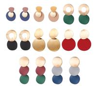 ANATTASOUL 8 Paia Rotondo Curvo Goccia Orecchini Geometrici Orecchini Grandi Fette D'oro Orecchini Rotondi Orecchini Geometrici Gocce Orecchini Fantasia Geometrica Per Le Donne E