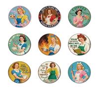 ANATTASOUL 9 Pezzi di Pattern Casalinga Retrò Sottobicchieri Legno, Sottobicchieri per Bevande,Coaster per Tavolino del Caffè, Decorazione per Cucina e Sala da Pranzo