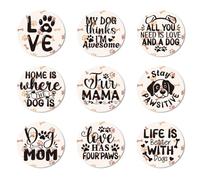 ANATTASOUL 9 Pezzi di Pattern Citazioni Di Cani Sottobicchieri Legno, Sottobicchieri per Bevande,Coaster per Tavolino del Caffè, Decorazione per Cucina e Sala da Pranzo