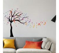 ANATTASOUL Alberi e Appunti Musicali Adesivo Murale Wall Stickers Adesivi Murali Decorazione interni Wall Sticker Adesivo da Muro per Camera da Letto Soggiorno TV Sfondo