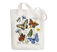 ANATTASOUL Bolsa de tela impresa,Mariposa de Tela Mujer,Bolsa de transporte para mujer,Canvas Tote Bag Bolsa de tela Aesthetic Bolsa de algodón Bolsa de lona Regalo