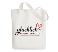 ANATTASOUL Borsa di Tela Shopper Donna Canvas Tote Bag Aesthetic Borse in Tela Cotone Borse Stoffa per la Scuola Lavoro Shopping Riutilizzabili Spesa（felice TI STA BENE）