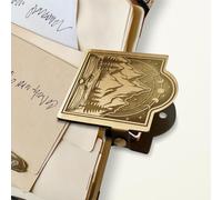 ANATTASOUL Clip per Quaderno da Viaggio in Lega Vintage con Tema Foresta Di Montagna E Fase Lunare in Metallo Bronzo Antico Midori Clip Decorative per Raccoglitori di Pagine di Diario per Viaggiatori