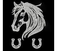 ANATTASOUL Ferro di Cavallo Strass Ferro su Hotfix, Decalcomania A Trasferimento di Calore Decalcomanie con Strass Bling Patch per Abbigliamento per T-Shirt Abbigliamento Pantaloni Borse 1