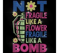 ANATTASOUL Non Fragile come un Fiore Disegni Strass Termoadesivi Per Tessuti, Applicazioni Termoadesive a Forma Lettere Decalcomanie con Strass Bling per T-Shirt Abbigliamento Pantaloni