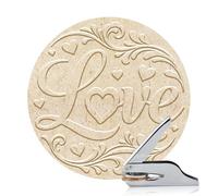 ANATTASOUL Timbro per libri con motivo amore personalizzato, timbro durevole per biblioteca con manico, set per carta, libri, buste, inviti, certificati, regali