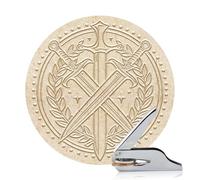 ANATTASOUL Timbro per libri personalizzato con motivo spada e pianta, timbro durevole con manico per carta, libri, buste, inviti, certificati, regali