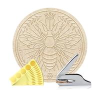 ANATTASOUL Timbro per Libri Personalizzato Embosser Libri Di Ape, Timbro Biblioteca Resistente con Manico per Libro, Biblioteca, Buste, Documenti, Inviti (Include 100 Adesivi Oro)