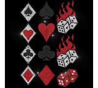 ANATTASOUL Toppe termoadesive con strass rossi termoadesive per vestiti, 29,5 x 20,8 cm, grandi toppe termoadesive con paillettes per jeans, cappelli, borse, magliette, scarpe, decorazioni fai da te