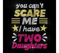 ANATTASOUL Toppe termoadesive con strass termoadesive con scritta "You Can't Scare Me", per vestiti, 29,5 x 20,8 cm, grandi toppe termoadesive con paillettes per magliette, borse, jeans, giacche