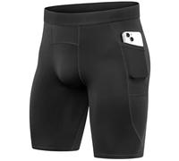 Anawakia Pantaloncini a compressione per uomo Pocket Running Underwear Allenamento Athletic, nero, S