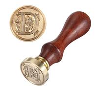 Anawakia - Timbro per sigillo, stile vintage, con sigillo a forma di cera, dalla A alla Z, con manico in legno, 26 lettere, fai da te, 1 pezzo, lettera D