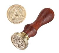 Anawakia - Timbro per sigillo, stile vintage, con sigillo a forma di cera, dalla A alla Z, con manico in legno, 26 lettere, fai da te, 1 pezzo, lettera A