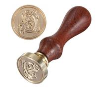 Anawakia - Timbro per sigillo, stile vintage, con sigillo a forma di cera, dalla A alla Z, con manico in legno, 26 lettere, fai da te, 1 pezzo, lettera G