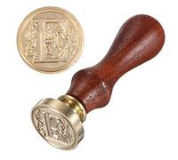 Anawakia - Timbro per sigillo, stile vintage, con sigillo a forma di cera, dalla A alla Z, con manico in legno, 26 lettere, fai da te, 1 pezzo, lettera E