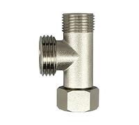 Anawakia Valvola di conversione WC Denti dritti 3/8 "E denti laterali 1/2" valvola di collegamento a tre vie T Valve 3/8 (1 pcs)