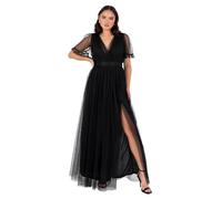 Anaya with Love Maxi Abito da Donna con Scollo a V, Maniche Corte, con Volant, Vita Imperiale, per Matrimoni, Ospiti, Damigella d'Onore, Damigella d'Onore