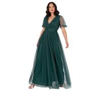 Anaya with Love Maxi Abito da Donna con Scollo a V, Maniche Corte, con Volant, Vita Imperiale, per Matrimoni, Ospiti, Damigella d'Onore, Damigella d'Onore