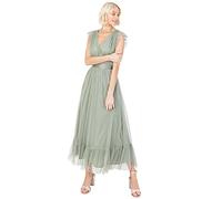 Anaya with Love Maxi Abito da Donna con Scollo a V, Senza Maniche, con Volant, per Matrimoni, Damigelle d'Onore, Balli Studenteschi, Vita Alta Impero