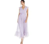 Anaya with Love Maxi Abito da Donna con Scollo a V, Senza Maniche, con Volant, per Matrimoni, Damigelle d'Onore, Balli Studenteschi, Vita Alta Impero