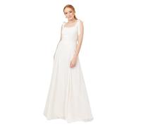 Anaya with Love Maxi Dress Ladies Sleeveless Square Neck Bow Tie Straps A-Line Floral Shirred Back Bridesmaid Wedding Guest Prom Vestito, Avorio, 52 Donna