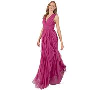 Anaya with Love Maxi Dress Women Ladies Long Evening Gown V Neck Back Keyhole with Ruffle Sleeveless for Wedding Guest Prom Ball Vestire, Purple, 54 da Donna