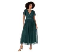 Anaya with Love Midaxi-Abito da Donna con Scollo A V, Maniche Corte, in Tulle, Linea A, per Spose E Balli NAN