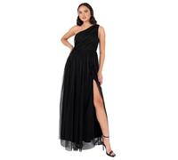Anaya with Love Womens Ladies Maxi One Cold Shoulder Dress with Slit Split Sleeveless Prom Wedding Guest Bridesmaid Ball Evening Gown, Nero 54