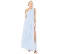 Anaya with Love Womens Ladies Maxi One Cold Shoulder Dress with Slit Split Sleeveless Prom Wedding Guest Bridesmaid Ball Evening Gown, Vestito Donna, Light Blue,
