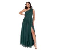 Anaya with Love Womens Ladies Maxi One Cold Shoulder Dress with Slit Split Sleeveless Prom Wedding Guest Bridesmaid Ball Evening Gown, Verde Smeraldo 34
