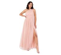 Anaya with Love Womens Ladies Maxi One Cold Shoulder Dress with Slit Split Sleeveless Prom Wedding Guest Bridesmaid Ball Evening Gown, Rosa Pesca 54