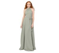 Anaya with Love Women's Maxi Dress Ladies Sleeveless Halter Neck Waist Bow Tie Sash Belt Shirred Bridesmaid Wedding Guest Prom Ball Gown NAN, Verde Ghiaccio, 50 Donna